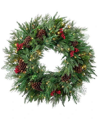 Balsam Hill 34" Outdoor Winter Evergreen Christmas Wreath
