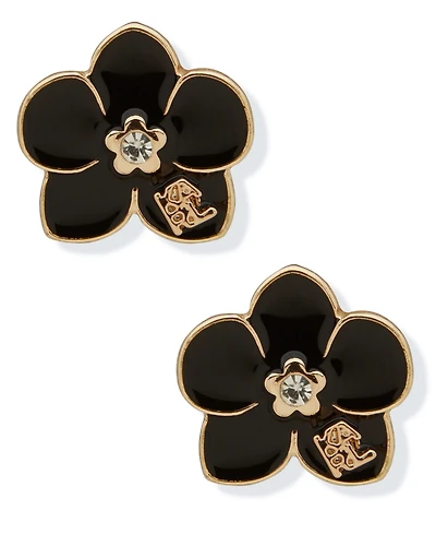 Karl Lagerfeld Paris Glass Stone Orchid Stud Earrings
