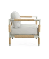 Streamdale Furniture Oriana Aluminum Outdoor Patio Armchair with Cushions