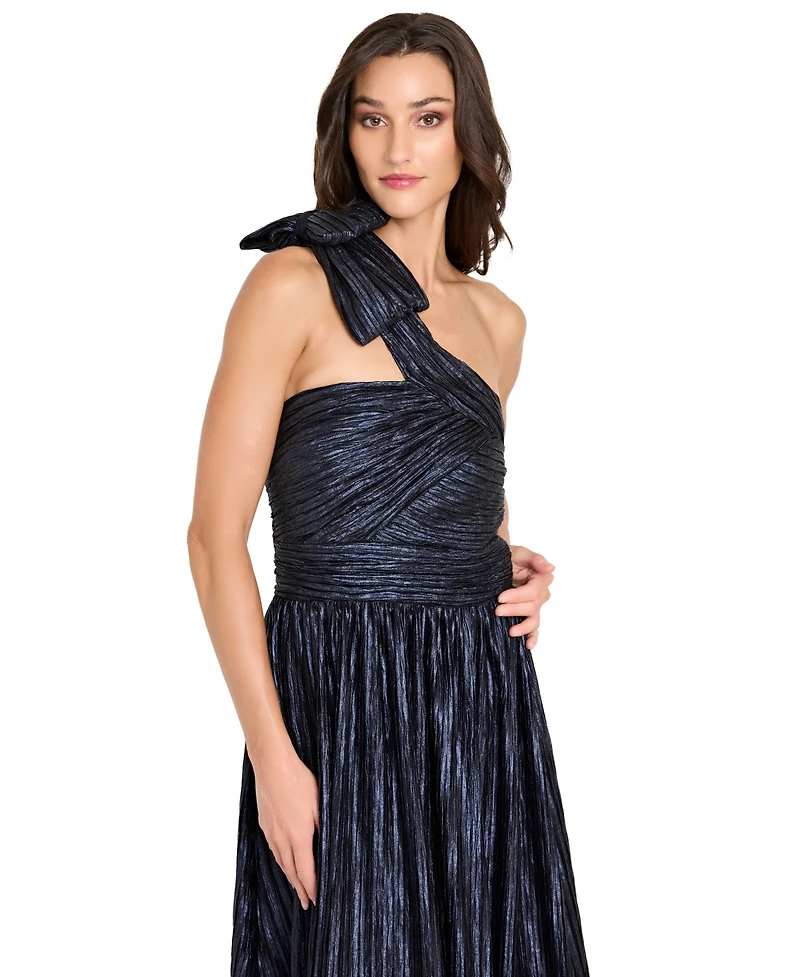 Tahari Asl Women's One-Shoulder Crinkle Gown