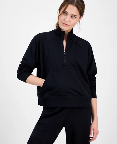 Id Ideology Women's Solid Fleece Quarter-Zip Sweatshirt, Macy's Exclusive