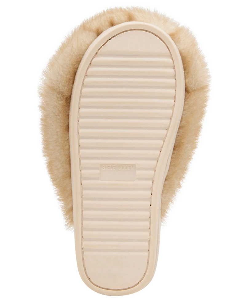 Steve Madden Women's Poof Cozy Slides Slippers