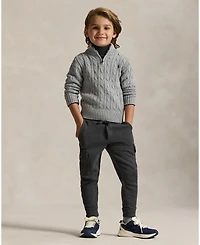 Polo Ralph Lauren Little and Toddler Boys Cable-Knit Cotton Quarter-Zip Sweater