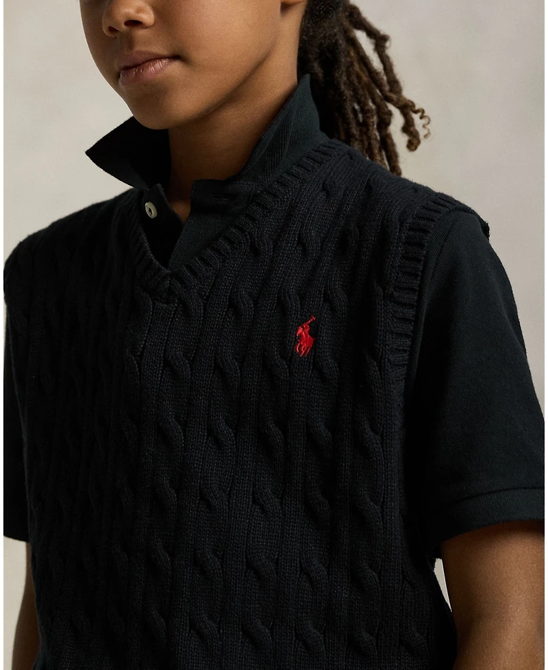 Polo Ralph Lauren Big Boys Cable- Knit Sweater Vest
