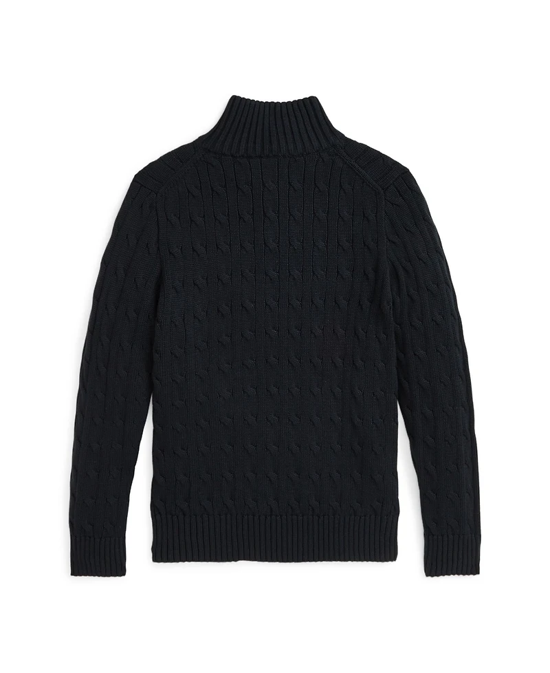 Polo Ralph Lauren Big Boys Cable-Knit Cotton Quarter-Zip Sweater