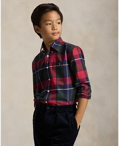 Polo Ralph Lauren Boys 8-20 Plaid Long Sleeves Oxford Shirt