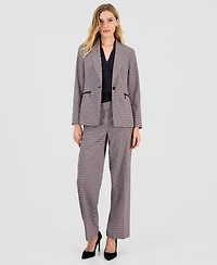 Kasper Women's Houndstooth One-Button Jacket