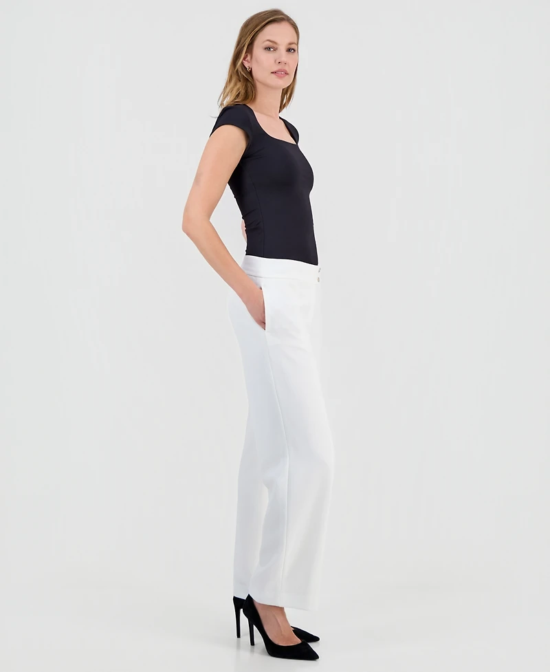 Kasper Women's High Rise Wide-Leg Pants