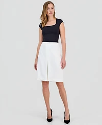 Kasper Women's Box-Pleat Pencil Skirt, Regular & Petite