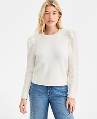 On 34th Women's Puff-Sleeve Crewneck Sweater, Macy's Exclusive