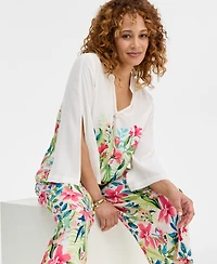 Jm Collection Women's Floral V-Neck Top, Macy's Exclusive