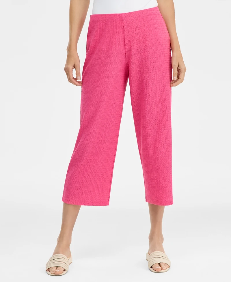 Jm Collection Women's Textured Knit Cropped Pants, Macy's Exclusive