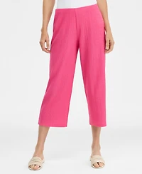 Jm Collection Women's Textured Knit Cropped Pants, Macy's Exclusive