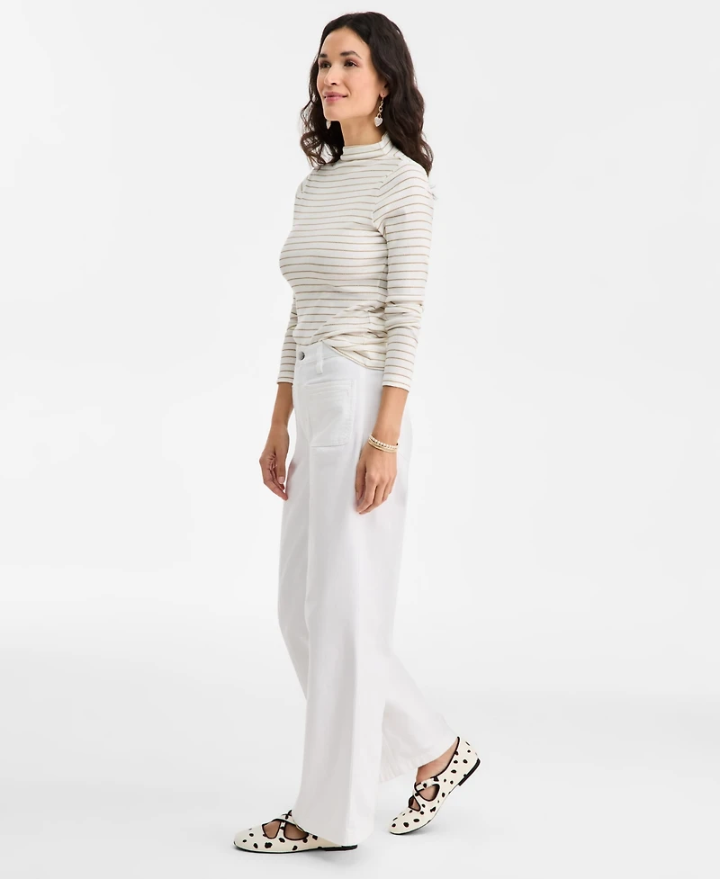 On 34th Women's Patch Pocket High Rise Wide-Leg Jeans, Macy's Exclusive