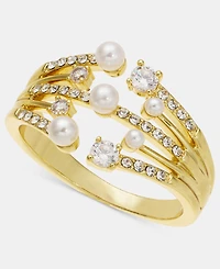 Charter Club Crystal & Imitation Pearl Wrap Ring, Macy's Exclusive