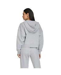 Calvin Klein Women's Fleece Crop Zip-Front Long-Sleeve Hoodie