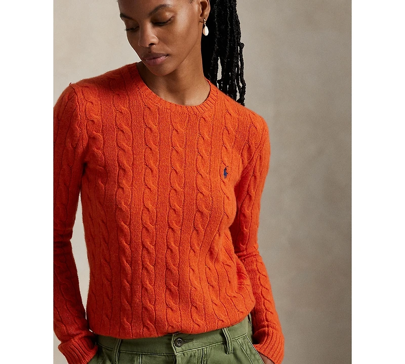Polo Ralph Lauren Women's Cable Wool-Cashmere Crewneck Sweater