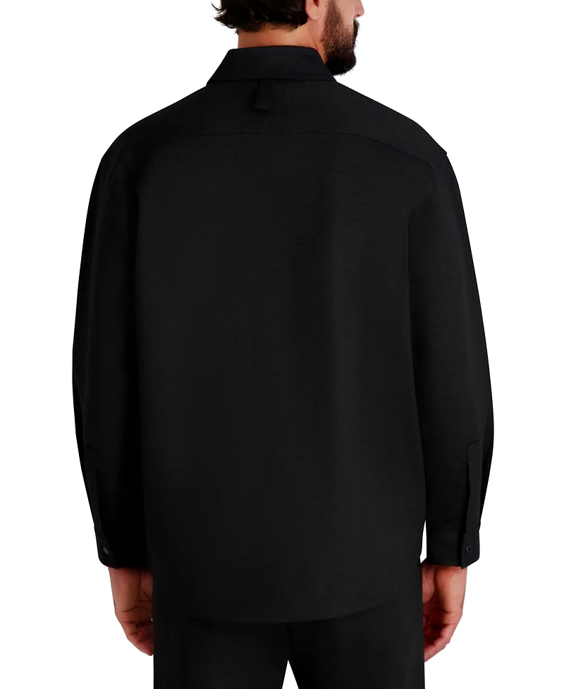 Karl Lagerfeld Paris Men's Houndstooth Pattern Utility Jacket