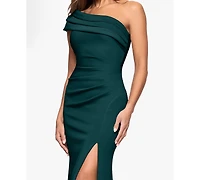 Xscape Women's One-Shoulder Pleat Long Dress
