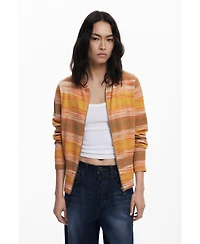 Desigual Women's Striped hoodie with zipper