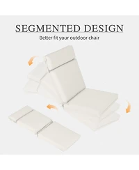Aoodor Outdoor Dining Chair cushion Set, 37"x20"x2.8" High back with Ties and Zipper, Set of 2