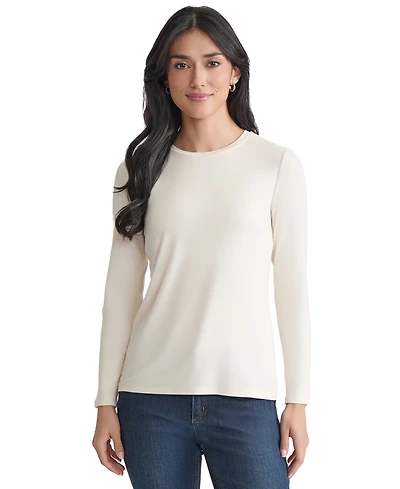 Jones New York Women's Long Sleeve Crewneck Top