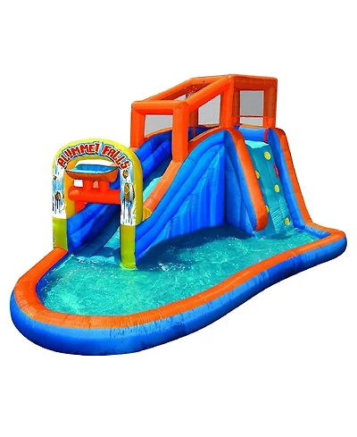 Banzai Plummet Falls Adventure Kids Inflatable Outdoor Water Park Splash Pool