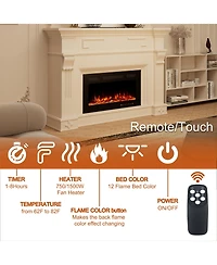 30''Classic Built-in or Wall-Mounted Direct Vent Electric Fireplace