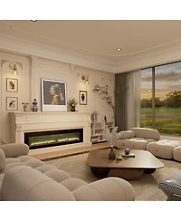 72''Classic Built-in or Wall-Mounted Direct Vent Electric Fireplace