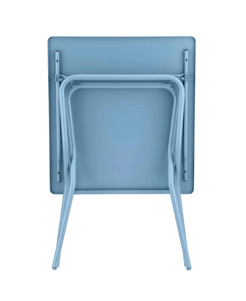 Lafuma Balcony Ii Colorblock Steel Square Folding Outdoor Patio Table, Sky Blue