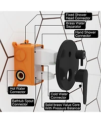 10-Inch 5-Spray Shower Faucet Handheld Shower Combo Kit with Rain Shower Head,with Valve