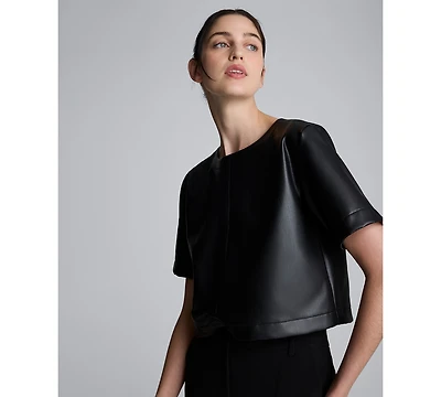 Kenneth Cole Women's Short Sleeve Crop Top