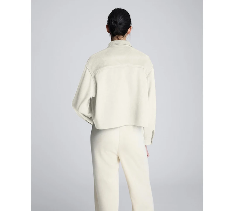 Kenneth Cole Women's Long Sleeves Collared Crop Shirt