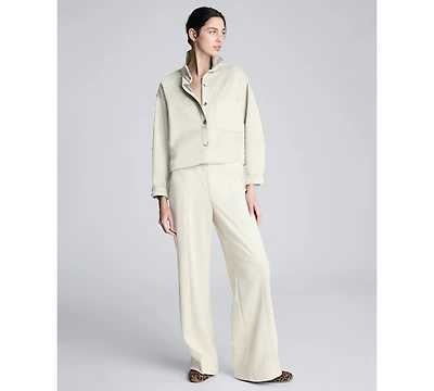 Kenneth Cole Women's Long Sleeves Collared Crop Shirt