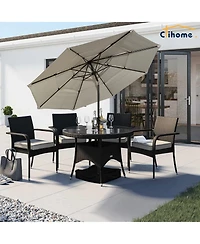Clihome 3-Tier Patio Umbrella,10ft Outdoor Table Umbrella Large Pool For Deck, Pool, Garden, Patio，Red