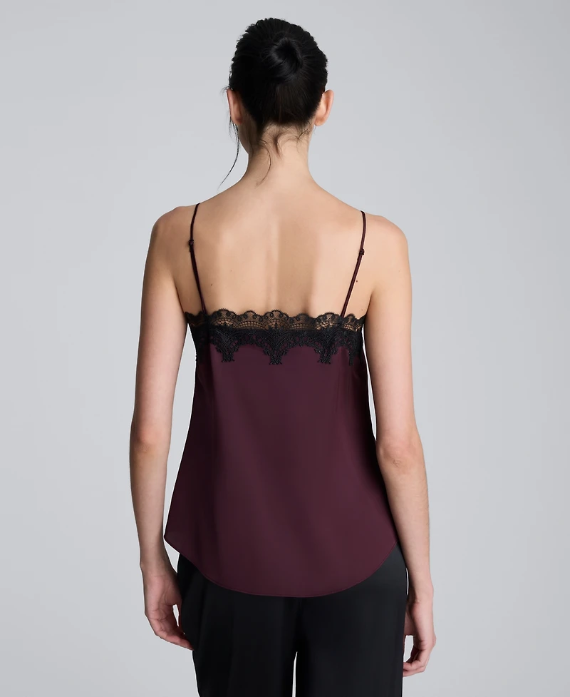 Kenneth Cole Women's Sleeveless Lace Trim Cami Top