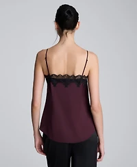 Kenneth Cole Women's Sleeveless Lace Trim Cami Top