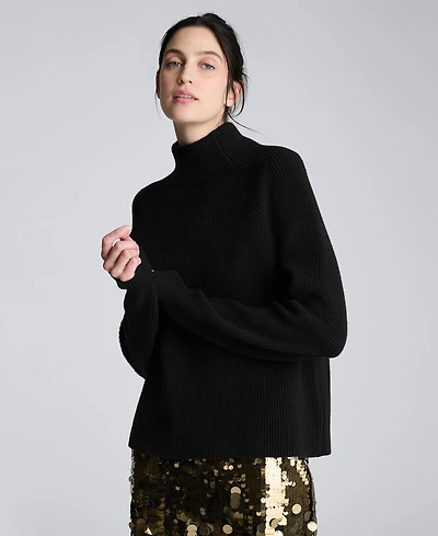 Kenneth Cole Women's Mock Neck Raglan Sweater