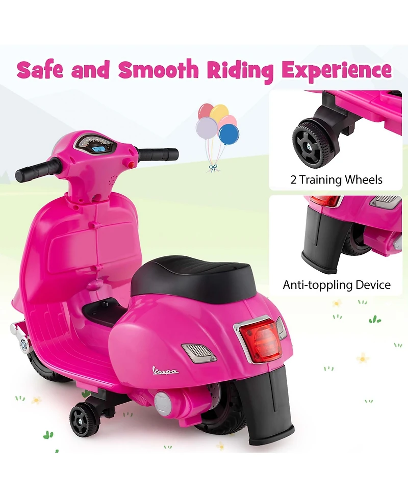 Kids Ride on Motorcycle with Training Wheels Headlight Horn 6V Battery