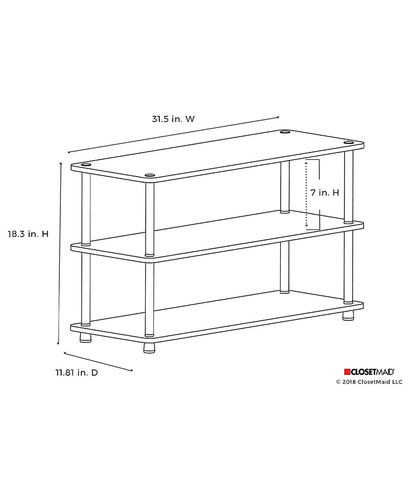 ClosetMaid 501500 3-Tier Shoe Organizer for 12 Pairs of Shoes, Cherry Finish