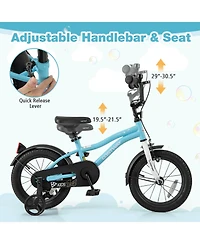 14" Kids Bike for 3-5 Years Old Boys & Girls with Adjustable Seat Handbrake Reflectors