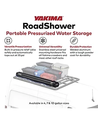 Yakima RoadShower Large 10 Gallon Portable Pressurized Water Storage, Black