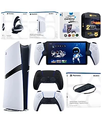Sony PlayStation 5 Pro Digital Bundle with Disc Drive, Stand, Extra Controller, Pulse Elite Headset, Portal, MightySkins Voucher and 2 Yea