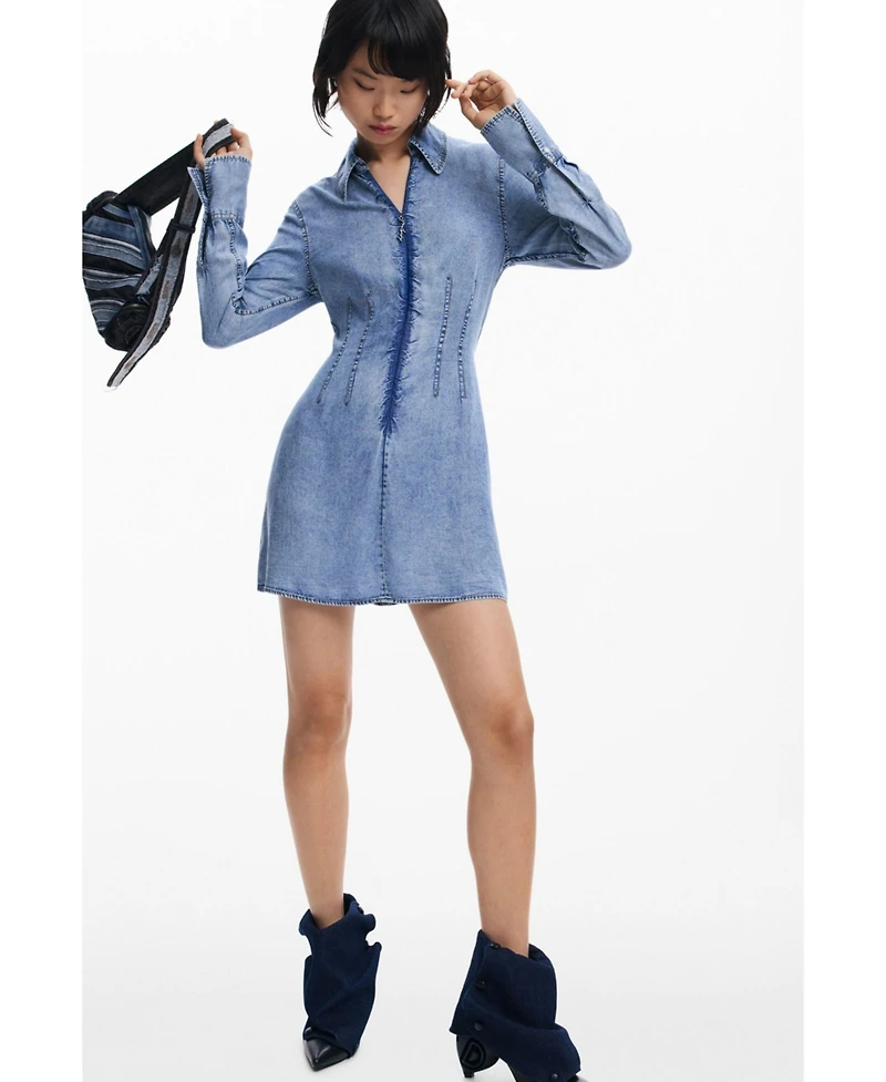 Desigual Women's Denim long-sleeve dress