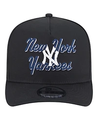 New Era Men's Black New York Yankees Chainstitch 9FIFTY A-Frame Snapback Hat