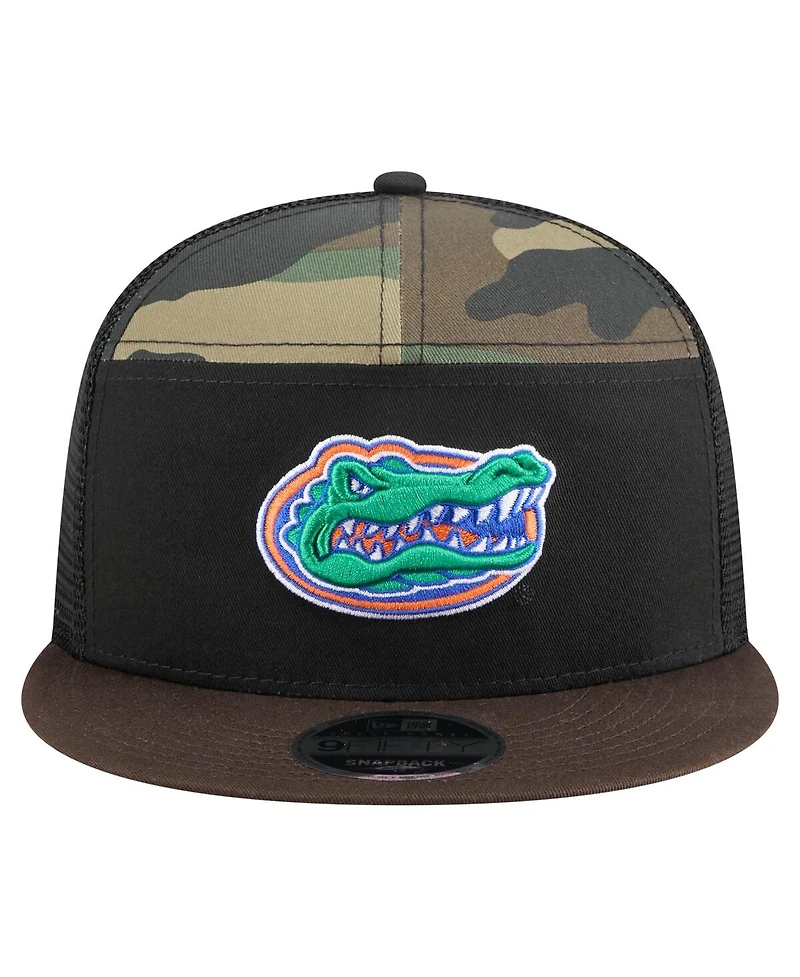 New Era Men's Camo/Black Florida Gators Outdoor Wide Panel 9FIFTY Snapback Trucker Hat