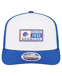 New Era Men's White/Royal Boise State Broncos Perforated Patched 9SEVENTY Adjustable Hat