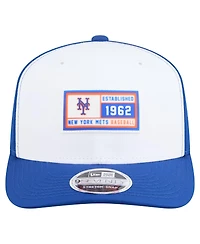 New Era Men's White/Royal New York Mets Established Patch 9SEVENTY Adjustable Hat