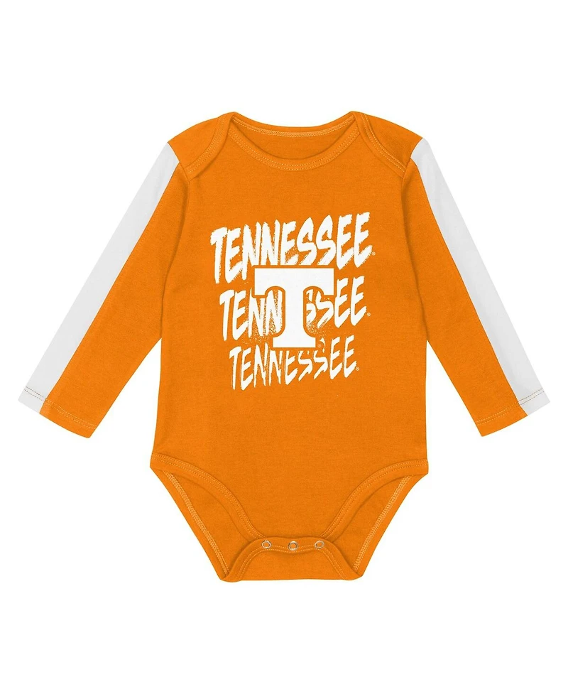 Outerstuff Baby Boys and Girls 3-Piece Tennessee Orange/White Volunteers Double Down Bodysuit Pants Set