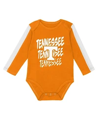 Outerstuff Baby Boys and Girls 3-Piece Tennessee Orange/White Volunteers Double Down Bodysuit Pants Set